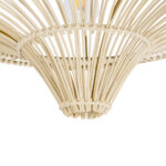GloboStar® PALERMO 02152 Boho Κρεμαστό Φωτιστικό Πλέγμα Μονόφωτο 1 x E27 IP20 Μπεζ Ξύλο - Μ60 x Π60 x Υ36cm - Image 5