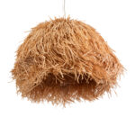 GloboStar® GUADELOUPE 02155 Boho Κρεμαστό Φωτιστικό Πλέγμα Μονόφωτο 1 x E27 IP20 Καφέ Ράφια - Μ80 x Π80 x Υ60cm - Image 5