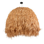 GloboStar® GUADELOUPE 02156 Boho Κρεμαστό Φωτιστικό Καμπάνα Μονόφωτο 1 x E27 IP20 Μπεζ Ράφια - Μ120 x Π120 x Υ100cm - Image 3