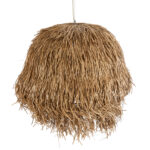 GloboStar® GUADELOUPE 02158 Boho Κρεμαστό Φωτιστικό Πλέγμα Μονόφωτο 1 x E27 IP20 Μπεζ Ράφια - Μ80 x Π80 x Υ60cm - Image 6