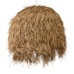 GloboStar® GUADELOUPE 02159 Boho Κρεμαστό Φωτιστικό Πλέγμα Μονόφωτο 1 x E27 IP20 Μπεζ Ράφια - Μ120 x Π120 x Υ100cm - Image 4