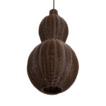 GloboStar® KINGSTOWN 02169 Boho Κρεμαστό Φωτιστικό Πλέγμα Μονόφωτο 1 x E27 IP20 Καφέ Ξύλο - Μ30 x Π30 x Υ60cm - Image 5