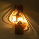GloboStar® MIHIRO 02174 Boho Επιτοίχιο Φωτιστικό Απλίκα Μονόφωτο 1 x E27 IP20 Καφέ Ξύλο - Μ25 x Π13 x Υ40cm - Image 2