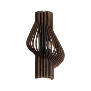 GloboStar® MIHIRO 02175 Boho Επιτοίχιο Φωτιστικό Απλίκα Μονόφωτο 1 x E27 IP20 Καφέ Ξύλο - Μ25 x Π13 x Υ40cm