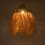 GloboStar® PORTOFERRAIO 02185 Boho Κρεμαστό Φωτιστικό Πλέγμα Μονόφωτο 1 x E27 IP20 Μπεζ Ράφια - Μ50 x Π50 x Υ80cm - Image 2
