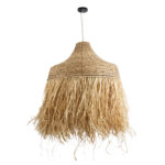 GloboStar® PORTOFERRAIO 02186 Boho Κρεμαστό Φωτιστικό Πλέγμα Μονόφωτο 1 x E27 IP20 Μπεζ Ράφια - Μ80 x Π80 x Υ120cm - Image 3