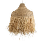GloboStar® PORTOFERRAIO 02186 Boho Κρεμαστό Φωτιστικό Πλέγμα Μονόφωτο 1 x E27 IP20 Μπεζ Ράφια - Μ80 x Π80 x Υ120cm - Image 4