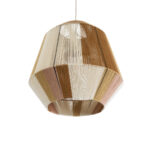 GloboStar® SALERNO 02187 Boho Κρεμαστό Φωτιστικό Πλέγμα Μονόφωτο 1 x E27 IP20 Πολύχρωμο Σχοινί - Μ50 x Π50 x Υ50cm - Image 5
