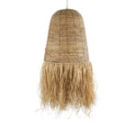 GloboStar® PORTOFERRAIO 02190 Boho Κρεμαστό Φωτιστικό Πλέγμα Μονόφωτο 1 x E27 IP20 Μπεζ Ράφια - Μ60 x Π60 x Υ120cm - Image 4