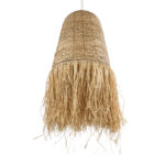 GloboStar® PORTOFERRAIO 02190 Boho Κρεμαστό Φωτιστικό Πλέγμα Μονόφωτο 1 x E27 IP20 Μπεζ Ράφια - Μ60 x Π60 x Υ120cm - Image 5