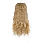 GloboStar® PORTOFERRAIO 02190 Boho Κρεμαστό Φωτιστικό Πλέγμα Μονόφωτο 1 x E27 IP20 Μπεζ Ράφια - Μ60 x Π60 x Υ120cm - Image 6