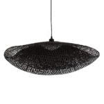 GloboStar® MEXICO 02202 Boho Κρεμαστό Φωτιστικό Πλέγμα Μονόφωτο 1 x E27 IP20 Μαύρο Ξύλο - Μ85 x Π50 x Υ30cm - Image 7