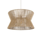 GloboStar® BISBEE 02204 Boho Κρεμαστό Φωτιστικό Πλέγμα Μονόφωτο 1 x E27 IP20 Μπεζ Σχοινί - Μ50 x Π50 x Υ28cm