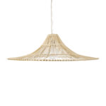 GloboStar® PALERMO 02209 Boho Κρεμαστό Φωτιστικό Πλέγμα Μονόφωτο 1 x E27 IP20 Μπεζ Ξύλο - Μ100 x Π100 x Υ30cm - Image 4