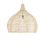 GloboStar® ADEJE 02210 Boho Κρεμαστό Φωτιστικό Πλέγμα Μονόφωτο 1 x E27 IP20 Μπεζ Ξύλο - Μ60 x Π60 x Υ60cm - Image 4