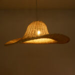 GloboStar® ESPARGOS 02214 Boho Κρεμαστό Φωτιστικό Πλέγμα Μονόφωτο 1 x E27 IP20 Μπεζ Ξύλο - Μ70 x Π70 x Υ35cm - Image 2