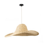 GloboStar® ESPARGOS 02214 Boho Κρεμαστό Φωτιστικό Πλέγμα Μονόφωτο 1 x E27 IP20 Μπεζ Ξύλο - Μ70 x Π70 x Υ35cm - Image 3