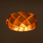 GloboStar® SARDIGNA 02217 Boho Κρεμαστό Φωτιστικό Πλέγμα Μονόφωτο 1 x E27 IP20 Καφέ Ξύλο - Μ40 x Π40 x Υ20cm - Image 2