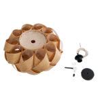 GloboStar® SARDIGNA 02218 Boho Κρεμαστό Φωτιστικό Πλέγμα Μονόφωτο 1 x E27 IP20 Καφέ Ξύλο - Μ60 x Π60 x Υ30cm - Image 9