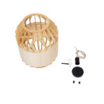 GloboStar® GALIA 02220 Boho Κρεμαστό Φωτιστικό Πλέγμα Μονόφωτο 1 x E27 IP20 Μπεζ & Καφέ Ξύλο - Μ30 x Π30 x Υ40cm - Image 9