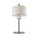 GloboStar® MARIGOLD 02227 Μοντέρνο Επιτραπέζιο Φωτιστικό Τρίφωτο 3 x E27 AC220-240V IP20 - Φ36 x Υ70cm - Μαύρο Μεταλλικό με Λευκό Μπεζ Καπέλο - Image 3