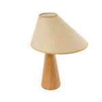 GloboStar® KAUAI 02229 Μοντέρνο Επιτραπέζιο Φωτιστικό Μονόφωτο 1 x E27 AC220-240V IP20 - Μ38 x Π30 x Υ48cm - Μπεζ Ξύλινο Καμπάνα