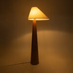 GloboStar® KAUAI 02230 Μοντέρνο Επιδαπέδιο Φωτιστικό Μονόφωτο 1 x E27 IP20 Καφέ Ξύλο με Μπεζ Ύφασμα - Μ55 x Π42 x Υ145cm - Image 2