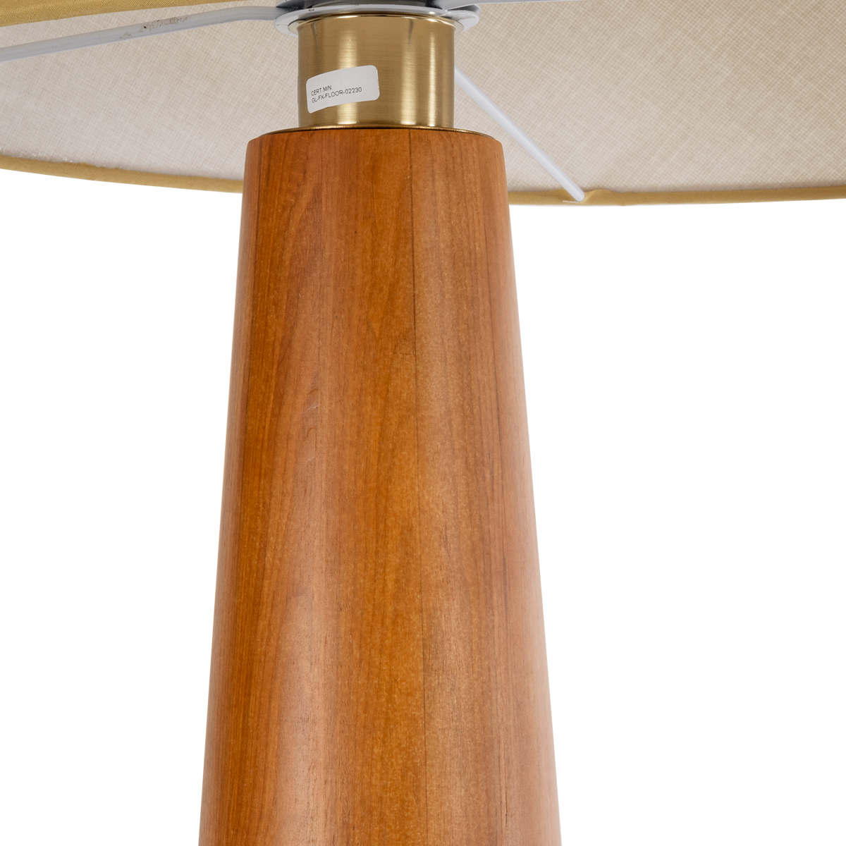 GloboStar® KAUAI 02230 Μοντέρνο Επιδαπέδιο Φωτιστικό Μονόφωτο 1 x E27 IP20 Καφέ Ξύλο με Μπεζ Ύφασμα - Μ55 x Π42 x Υ145cm - Image 6