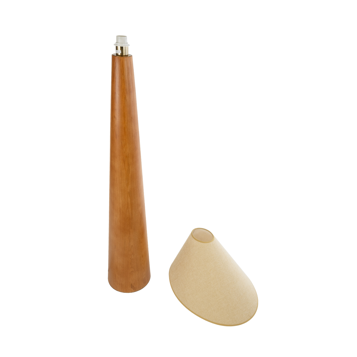 GloboStar® KAUAI 02230 Μοντέρνο Επιδαπέδιο Φωτιστικό Μονόφωτο 1 x E27 IP20 Καφέ Ξύλο με Μπεζ Ύφασμα - Μ55 x Π42 x Υ145cm - Image 8