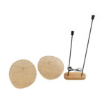 GloboStar® AZUL 02232 Boho Επιδαπέδιο Φωτιστικό Διφωτο 2 x E27 IP20 Μπεζ Ξύλο με Μαύρο Μέταλλο - Μ90 x Π17 x Υ170cm - Image 9