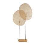 GloboStar® AZUL 02232 Boho Επιδαπέδιο Φωτιστικό Διφωτο 2 x E27 IP20 Μπεζ Ξύλο με Μαύρο Μέταλλο - Μ90 x Π17 x Υ170cm - Image 3