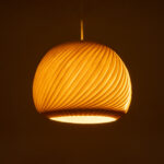 GloboStar® KAILANI 02242 Boho Κρεμαστό Φωτιστικό Καμπάνα Μονόφωτο 1 x E27 IP20 Μπεζ Ξύλο - Μ40 x Π40 x Υ30cm - Image 2