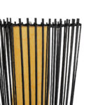 GloboStar® PALMA 02274 Boho Επιδαπέδιο Φωτιστικό Δίφωτο 2 x E27 IP20 Μαύρο Ξύλο με Μπεζ Ύφασμα - Μ25 x Π25 x Υ140cm - Image 4