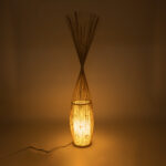 GloboStar® PORTONOVO S-02276 Boho Επιδαπέδιο Φωτιστικό Μονόφωτο 1 x E27 IP20 Μπεζ Ξύλο με Λευκό Ύφασμα - Μ35 x Π35 x Υ165cm - Image 2