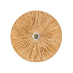 GloboStar® COLOMBO 02277 Boho Επιτοίχιο Φωτιστικό Απλίκα Μονόφωτο 1 x E27 IP20 Μπεζ Ράφια - Μ40 x Π40 x Υ9cm - Image 4