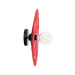 GloboStar® COLOMBO 02282 Boho Επιτοίχιο Φωτιστικό Απλίκα Μονόφωτο 1 x E27 IP20 Κόκκινη Ράφια - Μ40 x Π40 x Υ9cm - Image 3