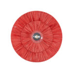 GloboStar® COLOMBO 02282 Boho Επιτοίχιο Φωτιστικό Απλίκα Μονόφωτο 1 x E27 IP20 Κόκκινη Ράφια - Μ40 x Π40 x Υ9cm - Image 4