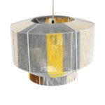 GloboStar® SALERNO 02290 Boho Κρεμαστό Φωτιστικό Πλέγμα Μονόφωτο 1 x E27 IP20 Πολύχρωμο Σχοινί - Μ50 x Π50 x Υ35cm - Image 6