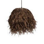 GloboStar® GUADELOUPE 02293 Boho Κρεμαστό Φωτιστικό Πλέγμα Μονόφωτο 1 x E27 IP20 Καφέ Ράφια - Μ50 x Π50 x Υ40cm - Image 4