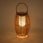 GloboStar® HESPELER 02305 Boho Αυτόνομο Ηλιακό Κρεμαστό/Επιτραπέζιο Φωτιστικό Φαναράκι LED SMD 5W 200lm - Φ25 x Υ45cm - με Ενσωματωμένη Μπαταρία 600mAh - Φωτοβολταϊκό Πάνελ και Αισθητήρα Ημέρας-Νύχτας με Ασύρματο Χειριστήριο IR Μπεζ Μπαμπού Αδιάβροχο IP65 Θερμό Λευκό 3000K - Image 2