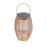 GloboStar® HESPELER 02305 Boho Αυτόνομο Ηλιακό Κρεμαστό/Επιτραπέζιο Φωτιστικό Φαναράκι LED SMD 5W 200lm - Φ25 x Υ45cm - με Ενσωματωμένη Μπαταρία 600mAh - Φωτοβολταϊκό Πάνελ και Αισθητήρα Ημέρας-Νύχτας με Ασύρματο Χειριστήριο IR Μπεζ Μπαμπού Αδιάβροχο IP65 Θερμό Λευκό 3000K - Image 4