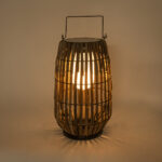 GloboStar® NETLEY 02306 Boho Αυτόνομο Ηλιακό Κρεμαστό/Επιτραπέζιο Φωτιστικό Φαναράκι LED SMD 5W 200lm - Φ30 x Υ50cm - με Ενσωματωμένη Μπαταρία 600mAh - Φωτοβολταϊκό Πάνελ και Αισθητήρα Ημέρας-Νύχτας με Ασύρματο Χειριστήριο IR Γκρι Μπαμπού Αδιάβροχο IP65 Θερμό Λευκό 3000K - Image 2