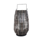 GloboStar® NETLEY 02306 Boho Αυτόνομο Ηλιακό Κρεμαστό/Επιτραπέζιο Φωτιστικό Φαναράκι LED SMD 5W 200lm - Φ30 x Υ50cm - με Ενσωματωμένη Μπαταρία 600mAh - Φωτοβολταϊκό Πάνελ και Αισθητήρα Ημέρας-Νύχτας με Ασύρματο Χειριστήριο IR Γκρι Μπαμπού Αδιάβροχο IP65 Θερμό Λευκό 3000K - Image 3