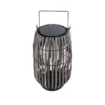 GloboStar® NETLEY 02306 Boho Αυτόνομο Ηλιακό Κρεμαστό/Επιτραπέζιο Φωτιστικό Φαναράκι LED SMD 5W 200lm - Φ30 x Υ50cm - με Ενσωματωμένη Μπαταρία 600mAh - Φωτοβολταϊκό Πάνελ και Αισθητήρα Ημέρας-Νύχτας με Ασύρματο Χειριστήριο IR Γκρι Μπαμπού Αδιάβροχο IP65 Θερμό Λευκό 3000K - Image 4