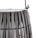 GloboStar® NETLEY 02306 Boho Αυτόνομο Ηλιακό Κρεμαστό/Επιτραπέζιο Φωτιστικό Φαναράκι LED SMD 5W 200lm - Φ30 x Υ50cm - με Ενσωματωμένη Μπαταρία 600mAh - Φωτοβολταϊκό Πάνελ και Αισθητήρα Ημέρας-Νύχτας με Ασύρματο Χειριστήριο IR Γκρι Μπαμπού Αδιάβροχο IP65 Θερμό Λευκό 3000K - Image 6