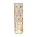 GloboStar® FALKLAND 02307 Boho Επιδαπέδιο Φωτιστικό Μονόφωτο 1 x E27 IP20 Μπεζ Ξύλο με Λευκό Ύφασμα - Μ30 x Π30 x Υ100cm - Image 3
