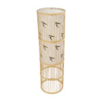 GloboStar® FALKLAND 02307 Boho Επιδαπέδιο Φωτιστικό Μονόφωτο 1 x E27 IP20 Μπεζ Ξύλο με Λευκό Ύφασμα - Μ30 x Π30 x Υ100cm - Image 4