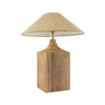 GloboStar® LAFRONTERA 02313 Boho Επιτραπέζιο Φωτιστικό Μονόφωτο 1 x E27 AC220-240V IP20 - Φ50 x Υ60cm - Μπεζ Ξύλινο Καμπάνα - Image 3