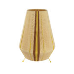 GloboStar® SALERNO 02331 Boho Επιδαπέδιο Φωτιστικό Μονόφωτο 1 x E27 IP20 Μπεζ, Καφε & Κίτρινο Νήμα - Μ50 x Π50 x Υ70cm