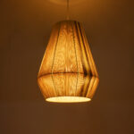 GloboStar® SALERNO 02334 Boho Κρεμαστό Φωτιστικό Πλέγμα Μονόφωτο 1 x E27 IP20 Μπεζ, Καφέ & Κίτρινο Νήμα - Μ50 x Π50 x Υ60cm - Image 2